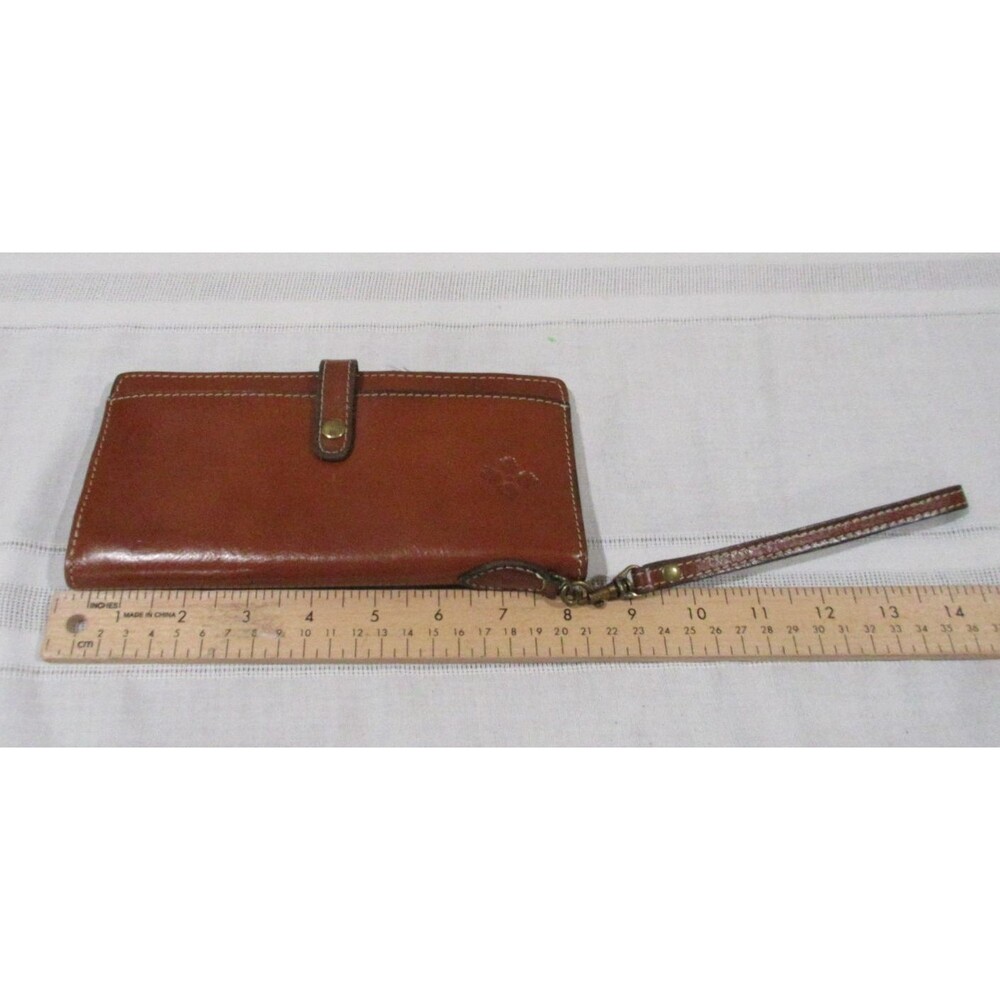 Patricia Nash Wristlet Wallet Tan Camel Brown Leather Credit Card Bifold ID